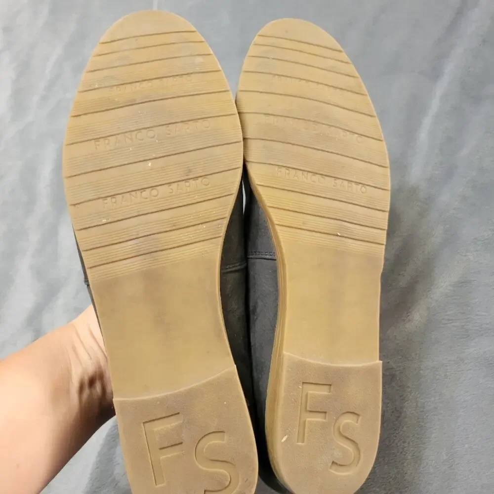 Frank Sarto Gray Suede Shoes Womens 9 Slip On‎ Leather Loafers Comfort Flats